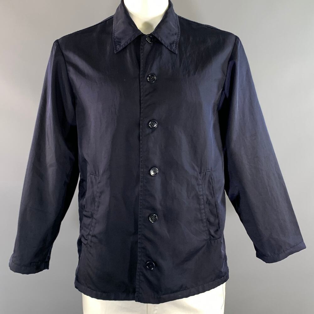 DRIES VAN NOTEN Size L Navy Polyamide Shirt Jacket